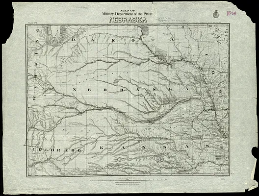 Map of military Department of the Platte, Nebraska