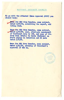 Note from the National Security Council