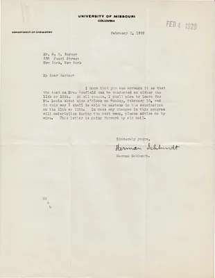 Letters Received to H.H. Barker, February 2, 1929