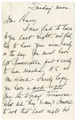 Letter from Bess W. Truman to Harry S. Truman