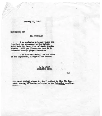 Correspondence Between President Harry S. Truman and King Ibn Saud of Saudi Arabia, with Related Material