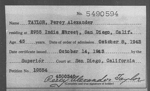 Taylor, Percy Alexander - 1943