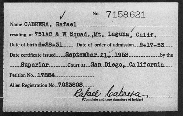Cabrera, Rafael - 1953