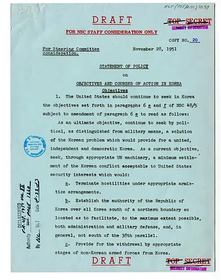 Draft Report, Statement of Policy on Objectives and Courses of Action in Korea