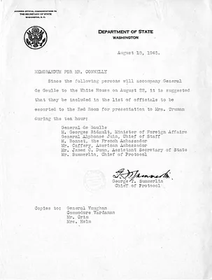 Memorandum from George T. Summerlin to Matthew Connelly