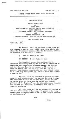 Press Conference of Frank Zarb, Administrator, Federal Energy Administration; Alan Greenspan, Chairman, Council of Economic Advisers; and Robert Montgomery, Jr., General Counsel, Federal Energy Administration