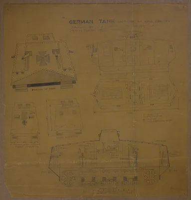 Drawing of a Captured German Tank