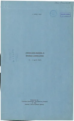 Report, Foreign Radio Reactions to Churchill's Boston Speech