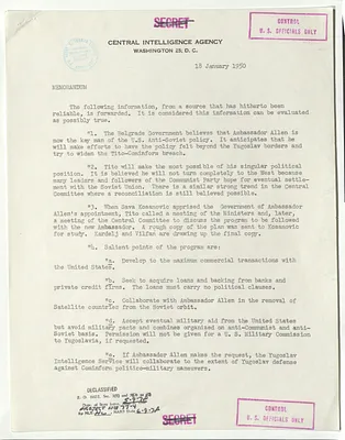 Memorandum from R. H. Hillenkoetter