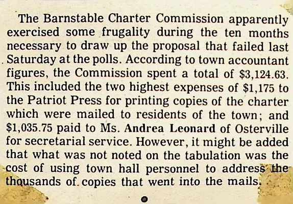 Barnstable Charter Commission proposal