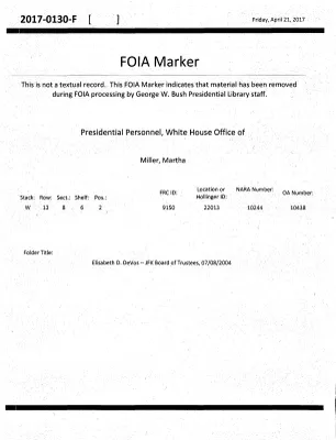 Elisabeth D. DeVos -- JFK Board of Trustees, 07/08/2004
