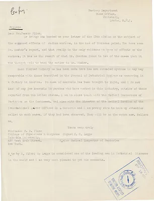 Memorandum to Professor F.B. Flinn [Dr. Frederick B. Flinn], December 16, 1925