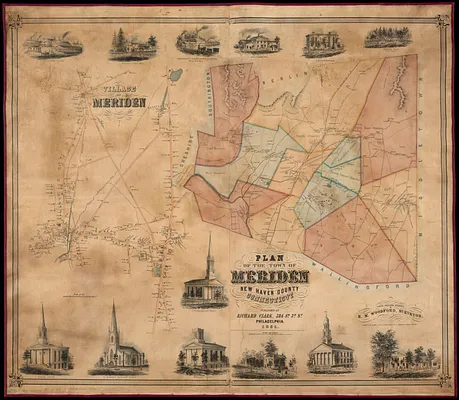 Plan of the town of Meriden, New Haven County, Connecticut