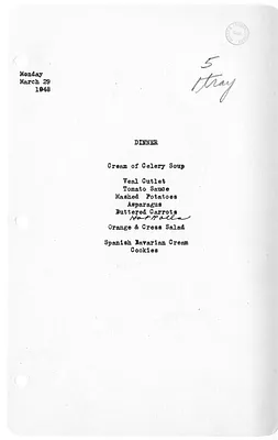White House Dinner Menu