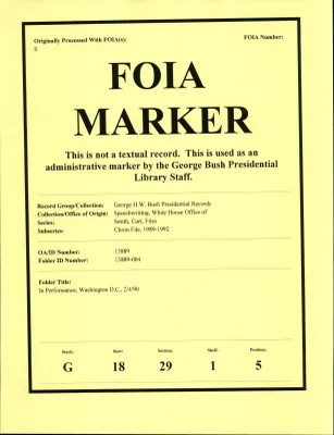 In Performance, Washington, DC 2/4/90 [OA 8130]
