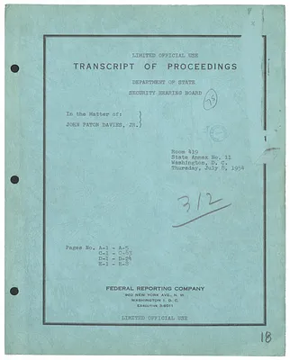 Security Hearing Board Transcripts, July 8, 1954