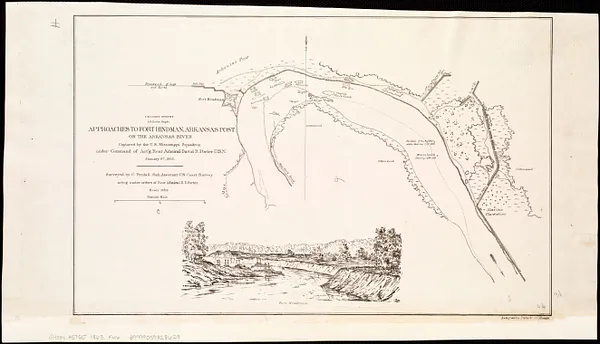 Approaches to Fort Hindman, Arkansas Post, on the Arkansas River