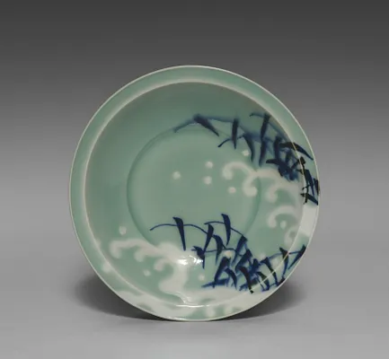 Small Dish (Kozara) with Waves and Reeds