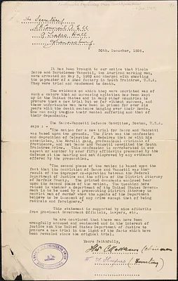 T. A. Haynes (Amalgamated Engineering Union. South Africa Council) typed document to United States Department of Justice, Johannesburg, South Africa, December 30, 1926