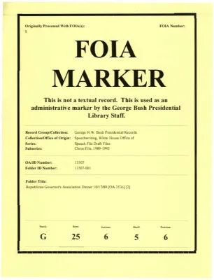 Republican Governor's Association Dinner 10/17/89 [OA 3536] [2]