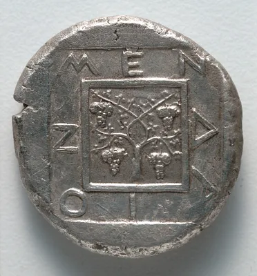 Tetradrachm: Grapevine within Square and Incuse Square (reverse)
