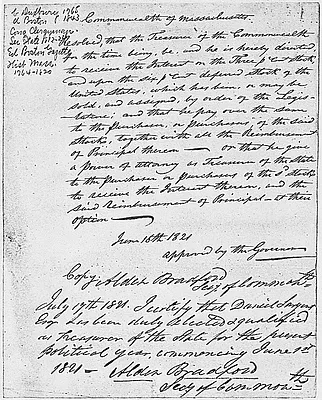 Alden Bradford Court Document June 16, 1821