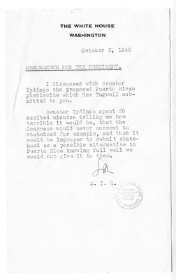 Memorandum from Samuel Rosenman to President Harry S. Truman