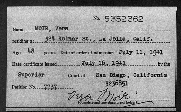 Moir, Vera - 1941