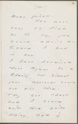 Your Scholar (Emily Dickinson), Amherst, Mass., autograph letter signed to Thomas Wentworth Higginson, November 1880