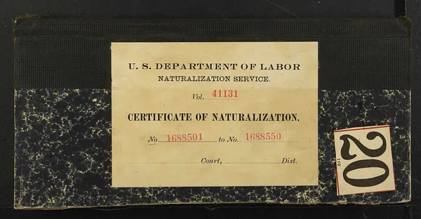 Volume 20, Certificates 1688501 - 1688550, 1921-1922
