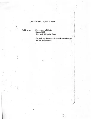 Lyndon Johnson's 1954 Desk Diary I, beginning 4/3/1954