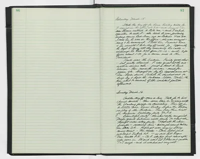 Handwritten journal entry for March 15, 1969-March 16, 1969