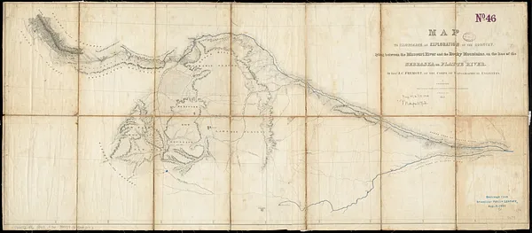 Map to illustrate an exploration of the country lying between the Missouri River and the Rocky Mountains, on the line of the Nebraska or Platte River