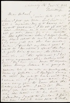 Letter from Anne Warren Weston, Chauncy Pl., [Boston], to Debora Weston, Jan. 15, 1842, Saturday