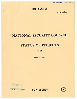 Report, National Security Council Status of Projects