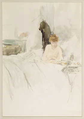 Girl Reading in Bed