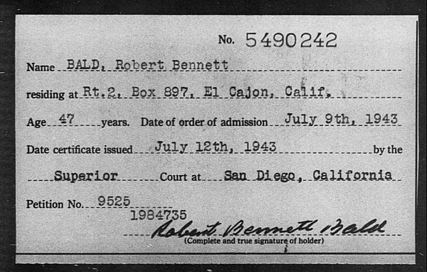 Bald, Robert Bennett - 1943