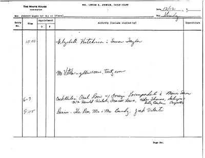 Lady Bird Johnson's Daily Diary Entry, 12/12/1963