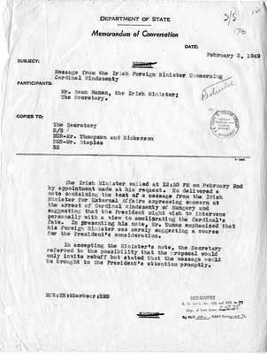 Memorandum of Conversation with Secretary of State Dean Acheson and Foreign Minister of Ireland Sean Nunan