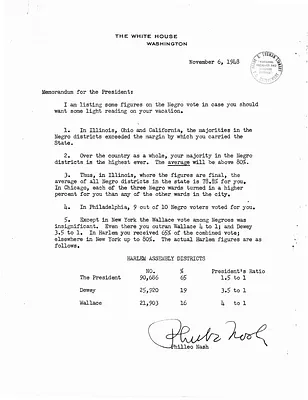 Memorandum from Philleo Nash to President Harry S. Truman