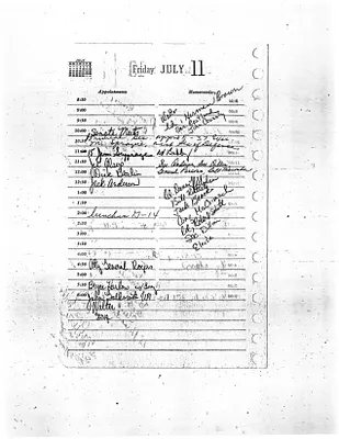 Lyndon Johnson's 1958 Desk Diary, beginning 7/11/1958
