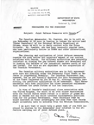 Memorandum from Acting Secretary of State Dean Acheson to President Harry S. Truman