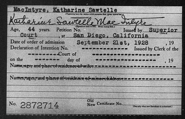 MacIntyre, Katherine Sawtelle - 1928