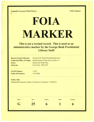 Independent Insurance Agents of America Convention, 3/14/89 [2]