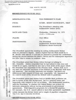 February 14, 1973 - Nixon, Ambassador Richard Helms (Iran)