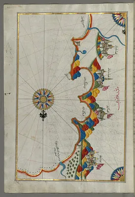 Map of the Eastern Coast of Calabria Around Rossano