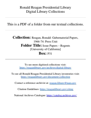 Issue Papers - Regents [University of California]