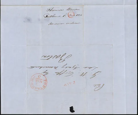Thomas Warren to George Coffin, 12 March 1851
