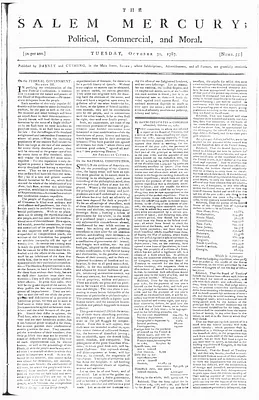 The Salem Mercury: Political, Commercial, and Moral