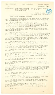 Press Release, Speech of President Harry S. Truman, Hartford, Connecticut